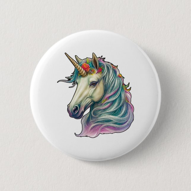 A Fantastical Unicorn!  Button (Front)