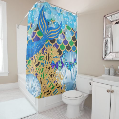 A Fantasy Mermaid Life Shower Curtain
