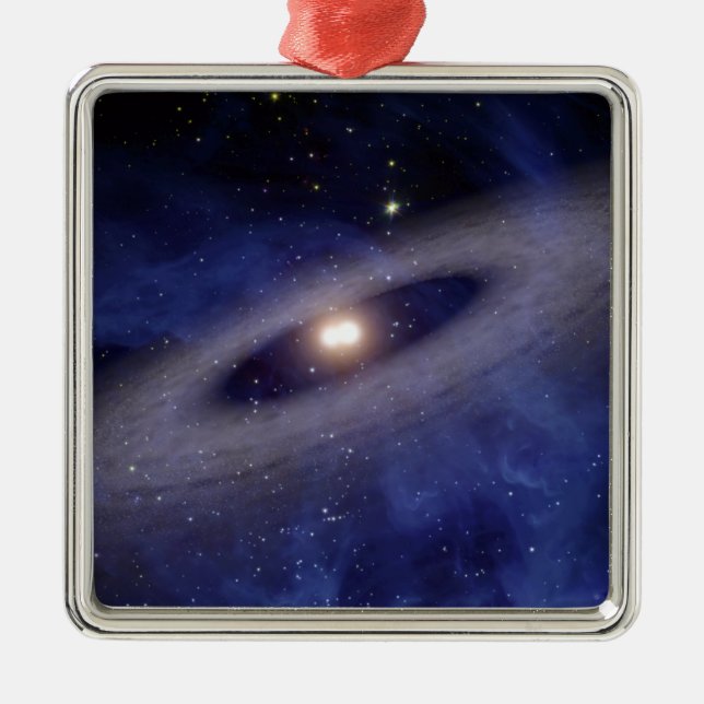 A faraway solar system metal ornament (Front)