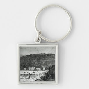 A Farm in Canaan, Connecticut Keychain