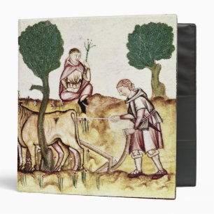 A farmer teaching his son to plough a field 3 ring binder