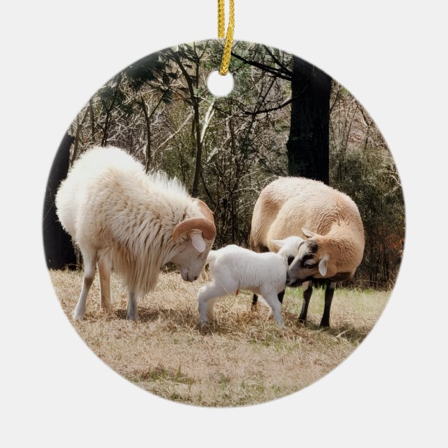 A Farmhouse Christmas Ceramic Ornament (Front)