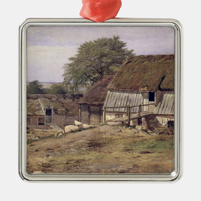 A Farmhouse in Sweden, 1834 Metal Ornament (Front)