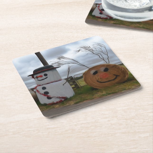 A Farmyard Christmas Coasters (Angled)