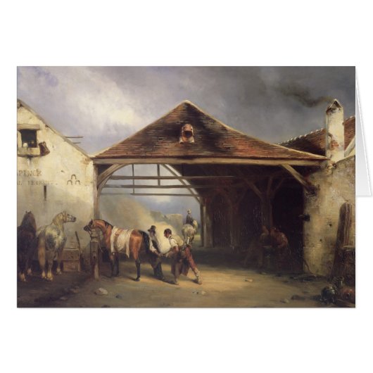 A Farrier shoeing a Horse Cards (Front Horizontal)