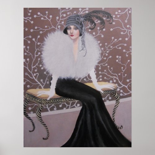 A FASHIONABLE ART DECO LADY POSTER