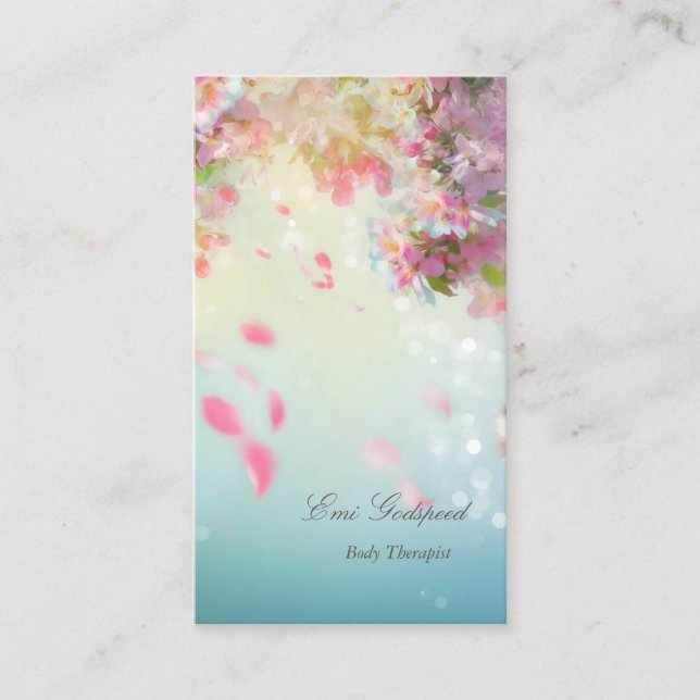 a fashionable card with pink petals (Front)
