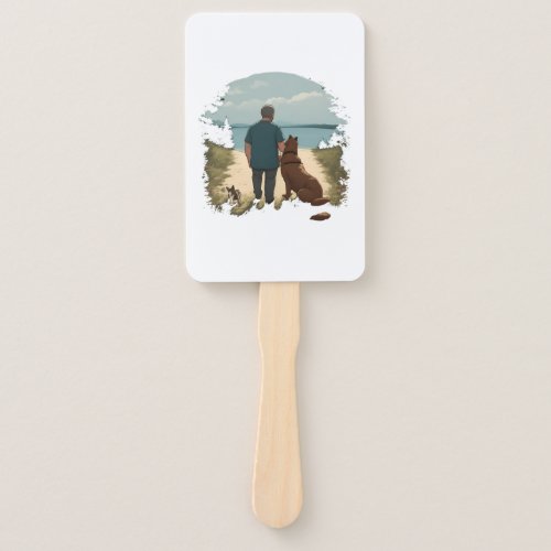 A Father_Dog Connection Hand Fan