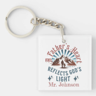 A Father's Heart Reflects God's Light- Psalm 91:4 Keychain