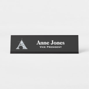 A Faux Diamond Desk Nameplate