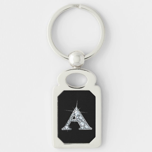 A Faux-"Diamond" Monogram Keychain (Front)
