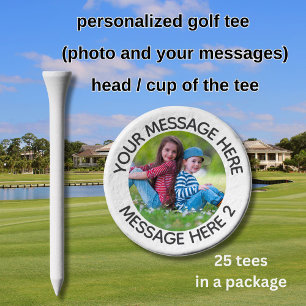 A FAVORITE PHOTO WITH MESSAGE  GOLF TEES