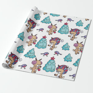 A Fawn and Bird Wrapping Paper