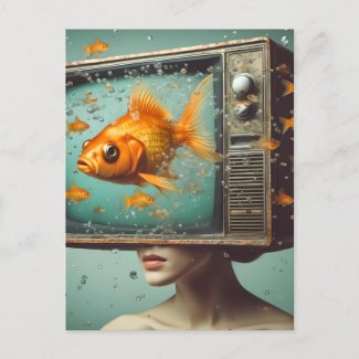 A female goldfish TV Head Retro All Occasion