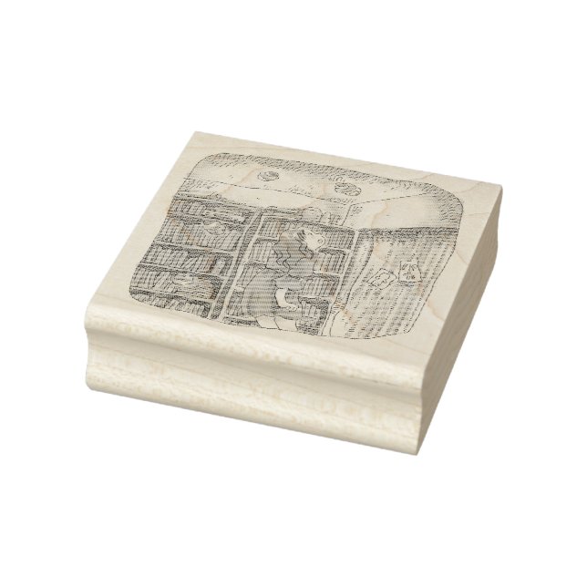 a female illustration of a fluffy object at the ce rubber stamp (Stamp)
