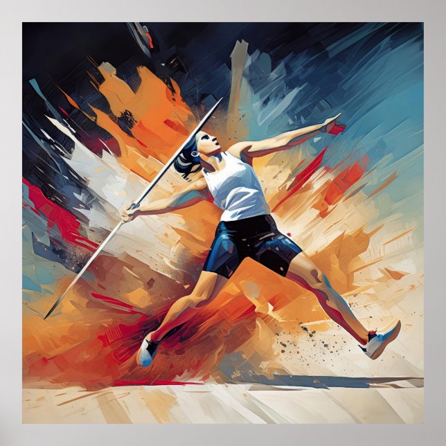 A female javelin athlete. poster (Front)