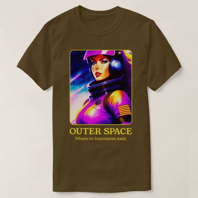a female space pilot in a distant galaxy T-Shirt (Design Front)