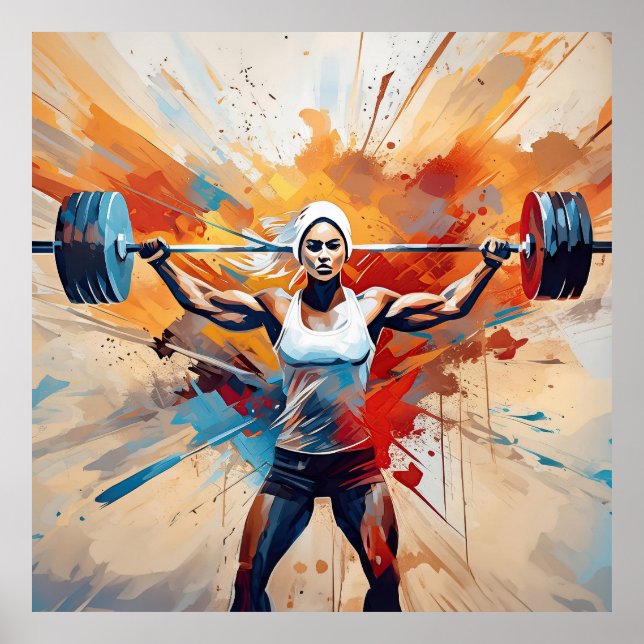 A female weightlifter. poster (Front)