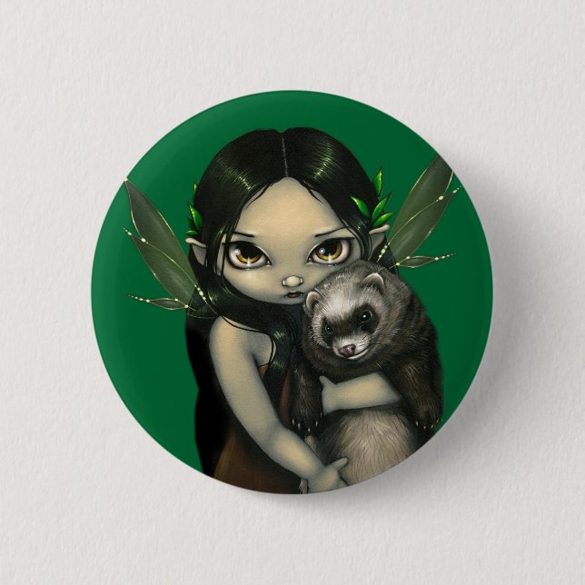 "A Ferret and His Fairy" Button (Front)