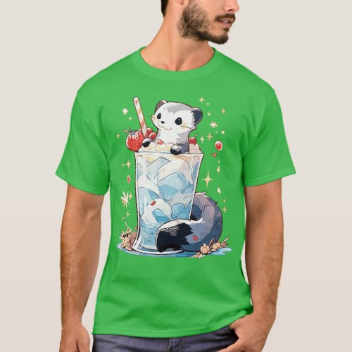 A ferret enjoying a frosty T_Shirt