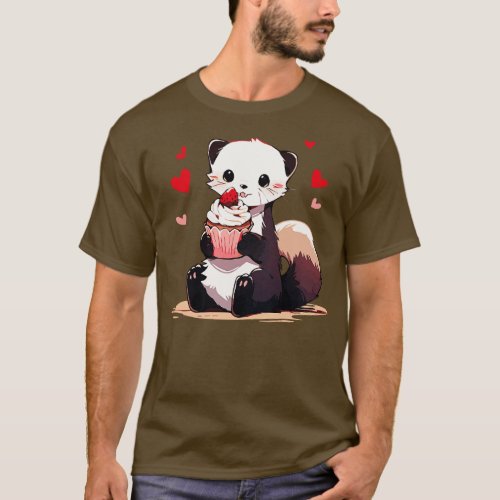 A ferret offering a loving cupcake T_Shirt
