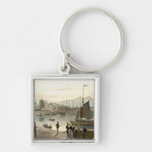 A ferry arriving at Leith, from 'A Voyage Around G Keychain