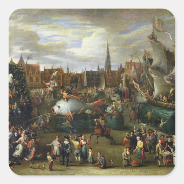A Festival at Antwerp Square Sticker (Front)