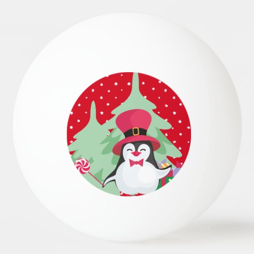 A Festive Christmas Penguin _ 1 Ping Pong Ball