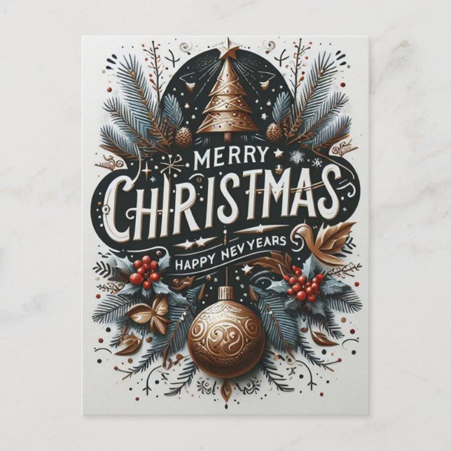 A Festive Greeting: Merry Message Christmas Card (Front)