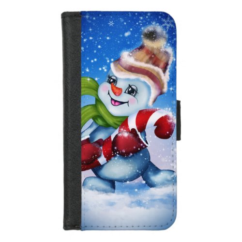 A festive snowman         iPhone 87 wallet case