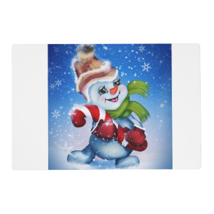 A festive snowman placemat