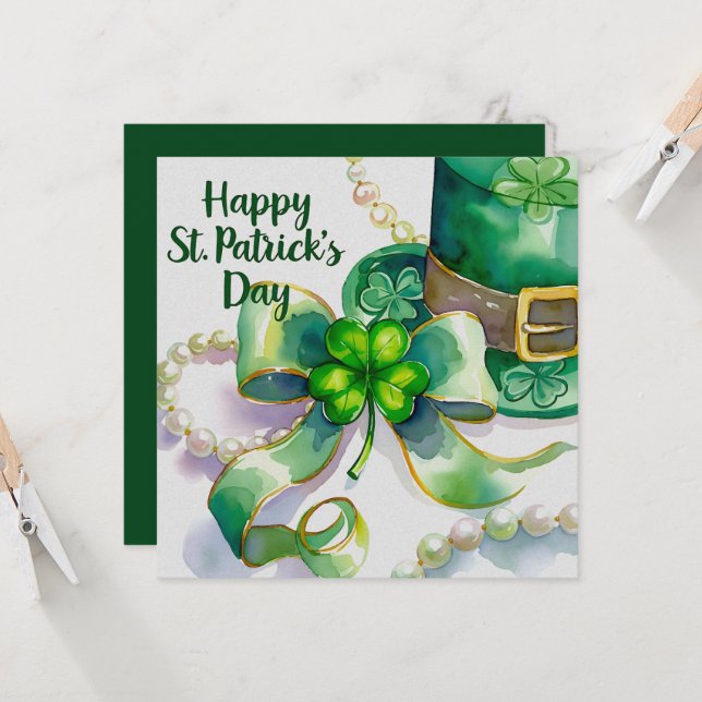 A festive St. Patrick’s Day design Card (Front/Back In Situ)