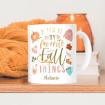 A Few of My Favourite Fall Things | Fall Seasonal Coffee Mug<br><div class="desc">Is fall your favorite season and time of the year? Then you'll love our fun fall-inspired "A Few of My Favourite Fall Things" mug. The design features a fun typographic fall saying "A Few of My Favourite Fall Things" along with our hand-drawn fun fall items: pumpkin, sweater, hat, leaves, hot...</div>