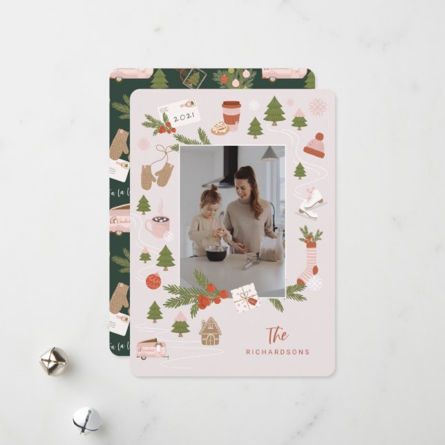 A Few of Our Favourite Christmas Things Photo Holiday Card (Front/Back In Situ)
