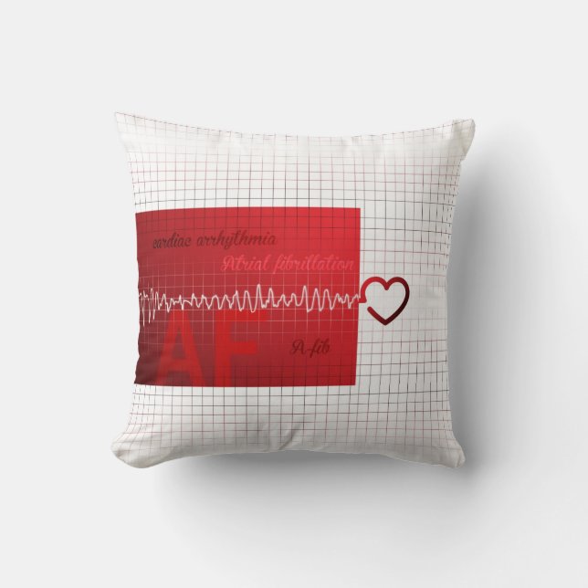 A-fib Heart Rhythm Pillow (Front)