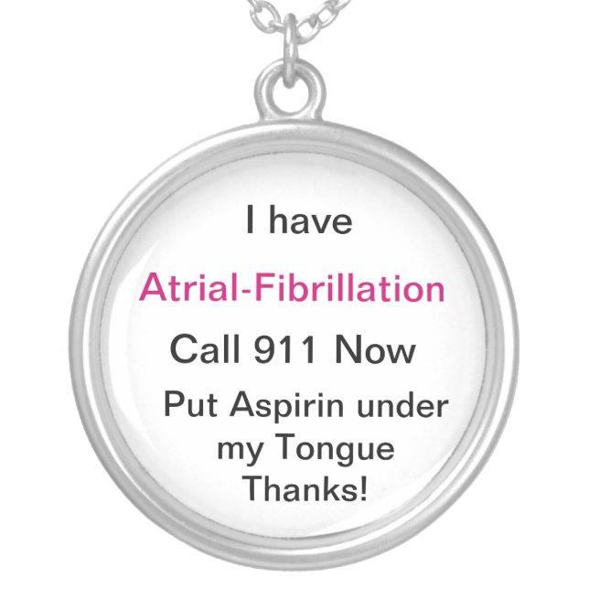 A-Fib Medical Warning Necklace (Front)