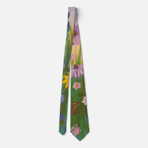 A field full of wild flowers neck tie