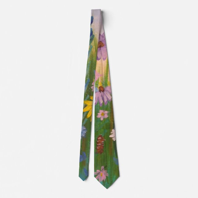 A field full of wild flowers neck tie (Back)