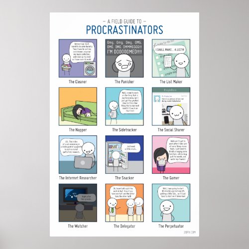 A Field Guide to Procrastinators Poster