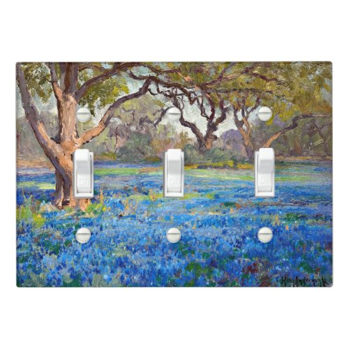 A Field of Bluebonnets at Alamo Heights 1919 Light Switch Cover