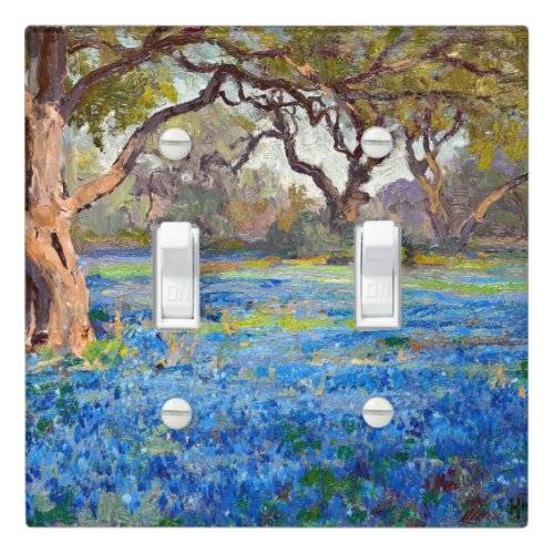 A Field of Bluebonnets at Alamo Heights 1919 Light Switch Cover