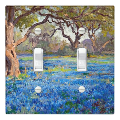 A Field of Bluebonnets at Alamo Heights, 1919 Light Switch Cover