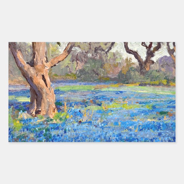 A Field of Bluebonnets at Alamo Heights, 1919 Rectangular Sticker (Front)