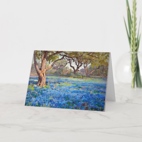 A Field of Bluebonnets at Alamo Heights Card