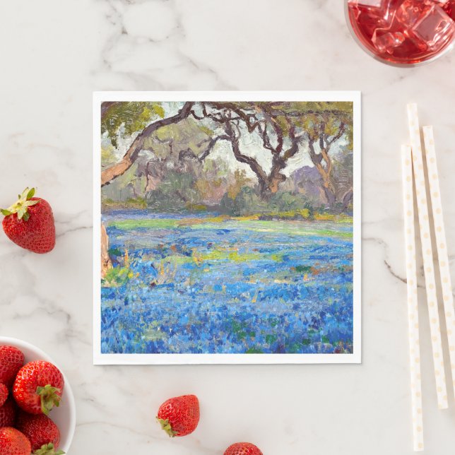 A Field of Bluebonnets at Alamo Heights,  Napkins (Insitu)