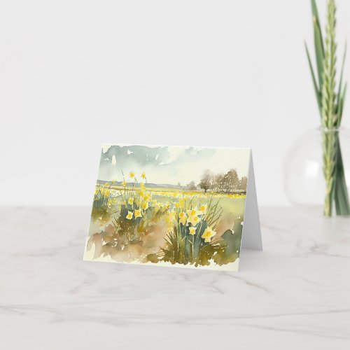 A Field of Daffodils in the Spring Time Thank You Card