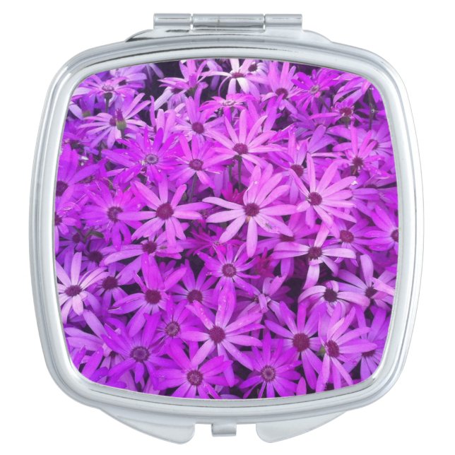 A field of Purple and Pink Daisies Makeup Mirror (Front)