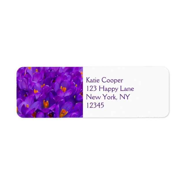 A Field of Purple Crocuses Label (Front)