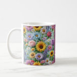 A Field of Sunflowers and colorful flowers Coffee Mug