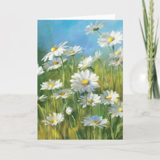 A Field of White Daisies Card